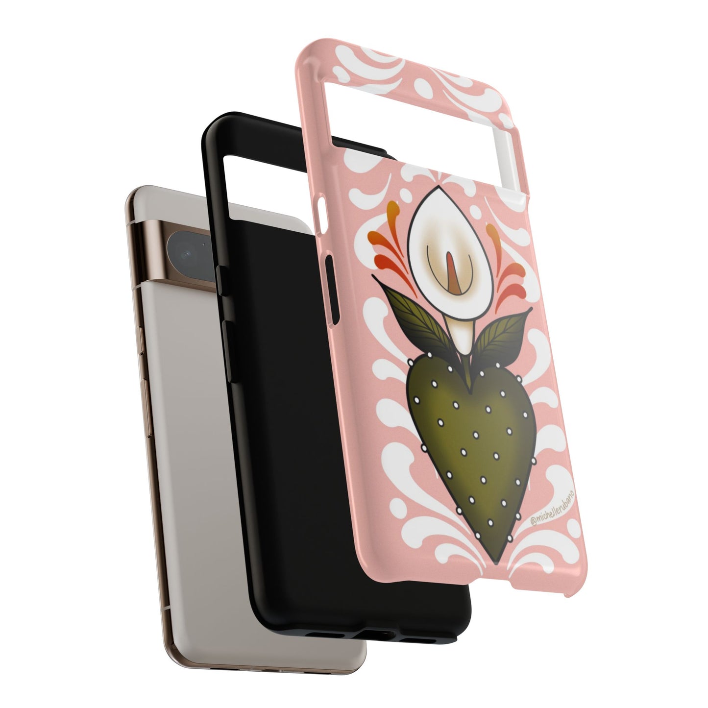 Pink Talavera Lily Sacred Heart Samsung / Google Tough Phone Cases