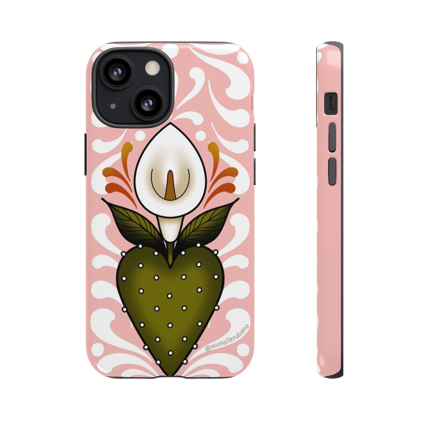 Pink Talavera Lily Flower Sacred Heart iPhone Tough case