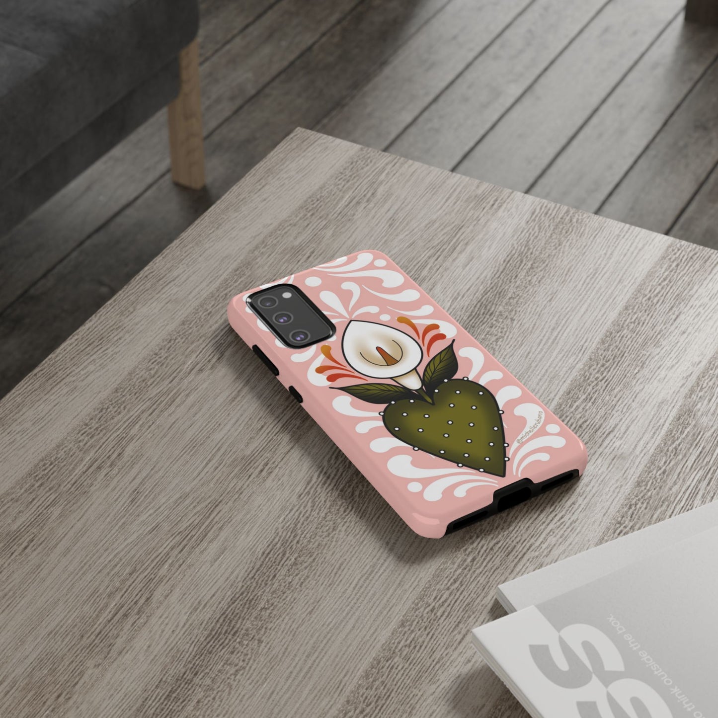 Pink Talavera Lily Sacred Heart Samsung / Google Tough Phone Cases