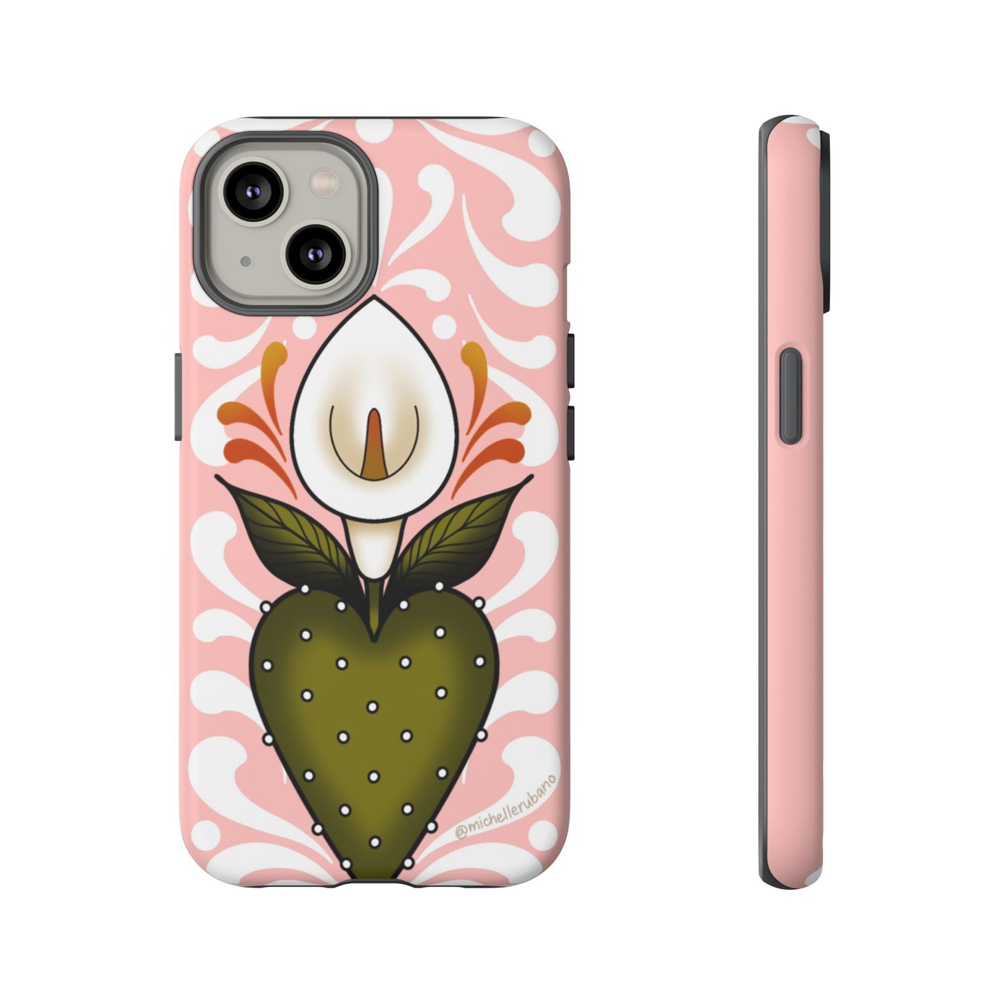Pink Talavera Lily Flower Sacred Heart iPhone Tough case