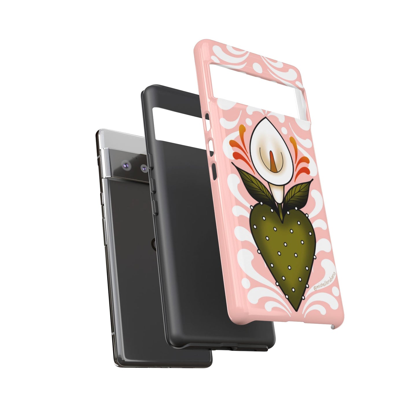 Pink Talavera Lily Sacred Heart Samsung / Google Tough Phone Cases