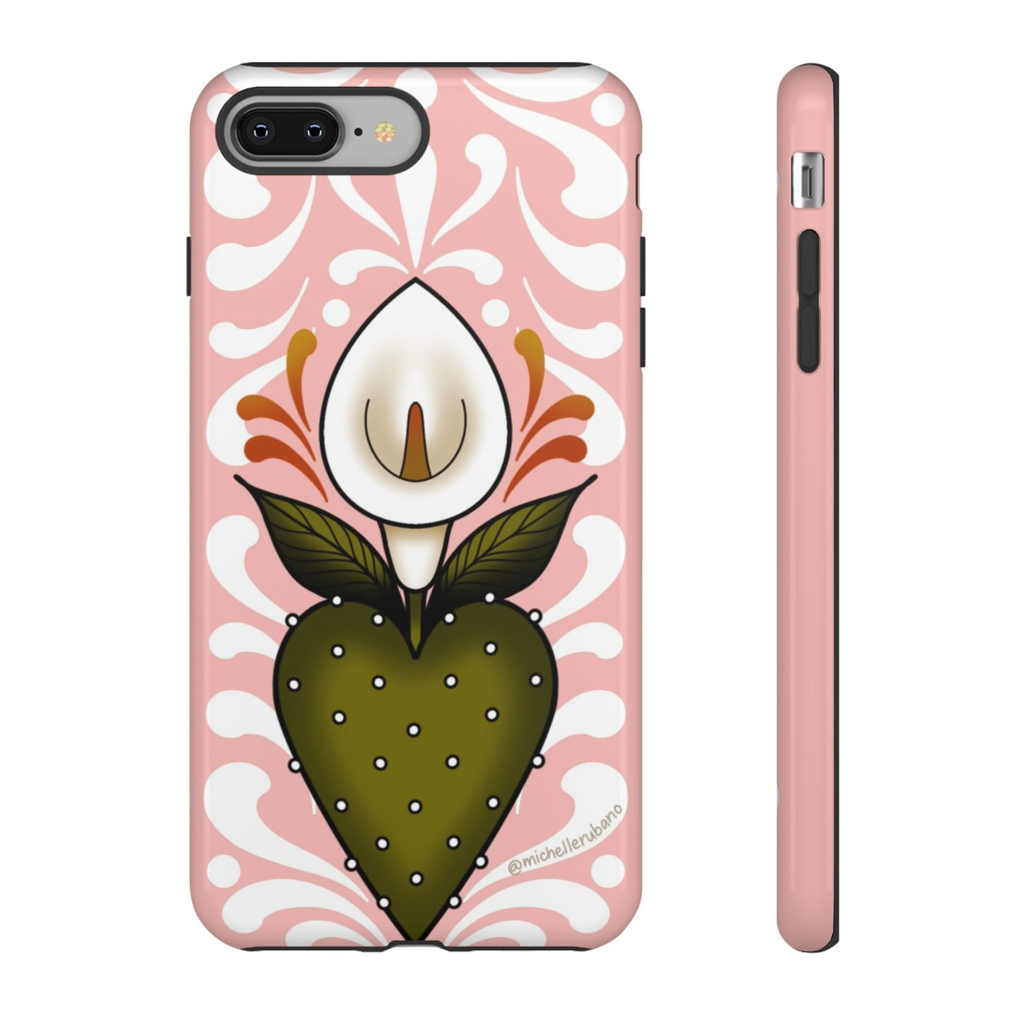 Pink Talavera Lily Flower Sacred Heart iPhone Tough case