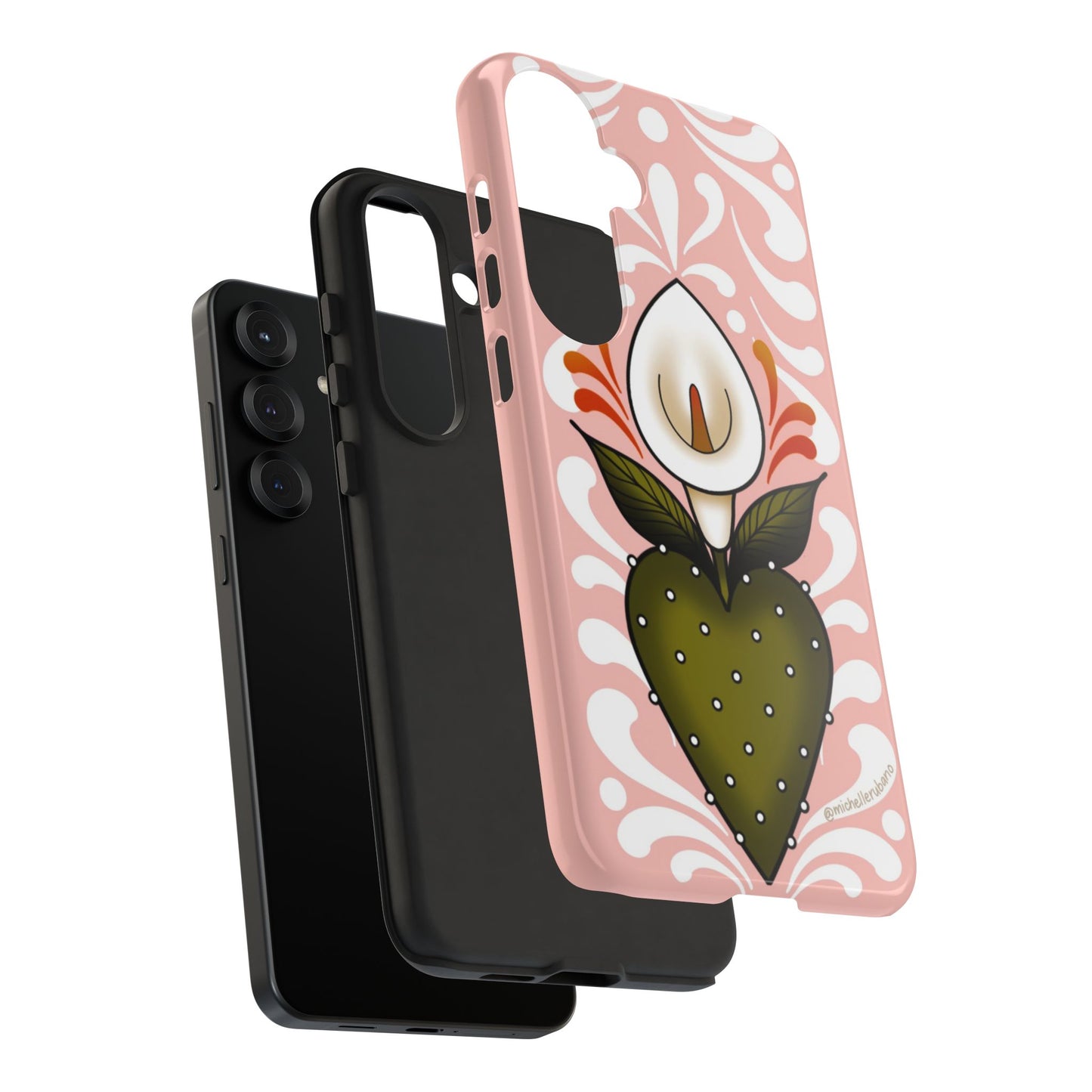 Pink Talavera Lily Sacred Heart Samsung / Google Tough Phone Cases