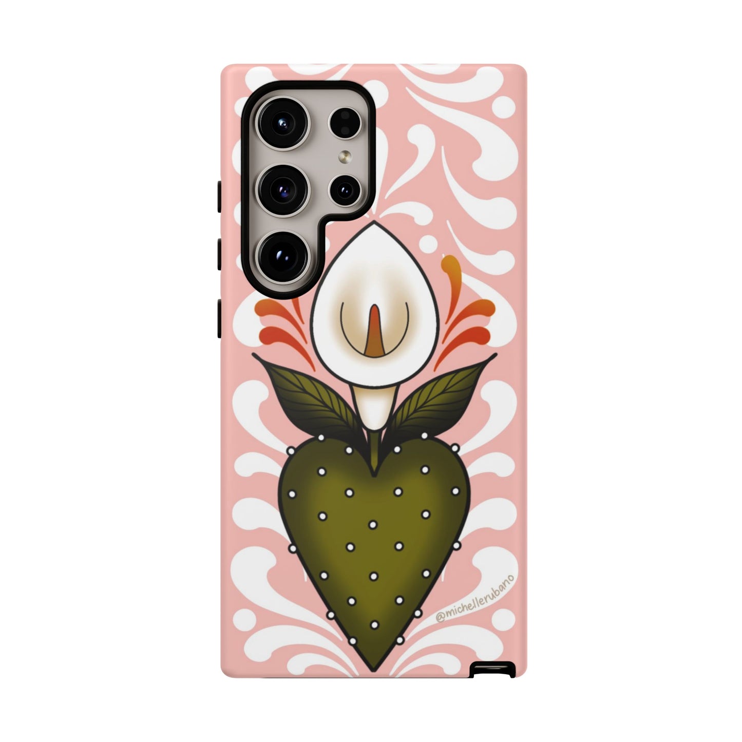 Pink Talavera Lily Sacred Heart Samsung / Google Tough Phone Cases