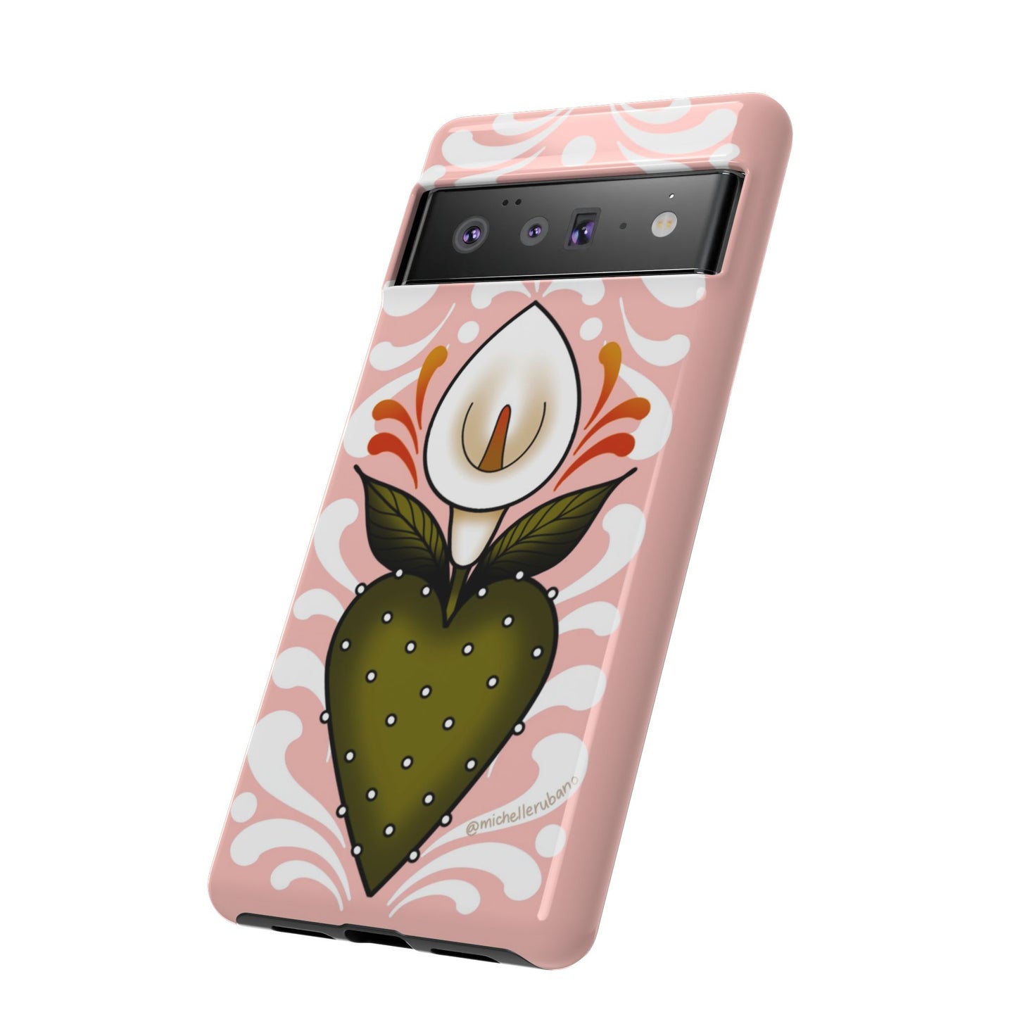 Pink Talavera Lily Sacred Heart Samsung / Google Tough Phone Cases