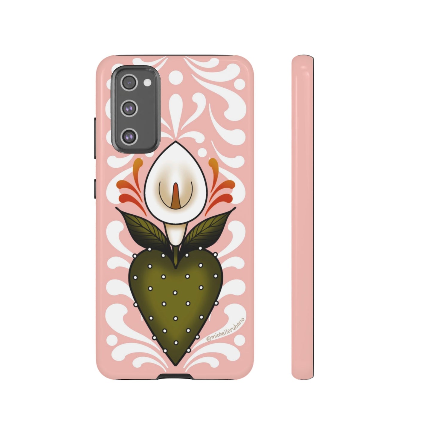 Pink Talavera Lily Sacred Heart Samsung / Google Tough Phone Cases