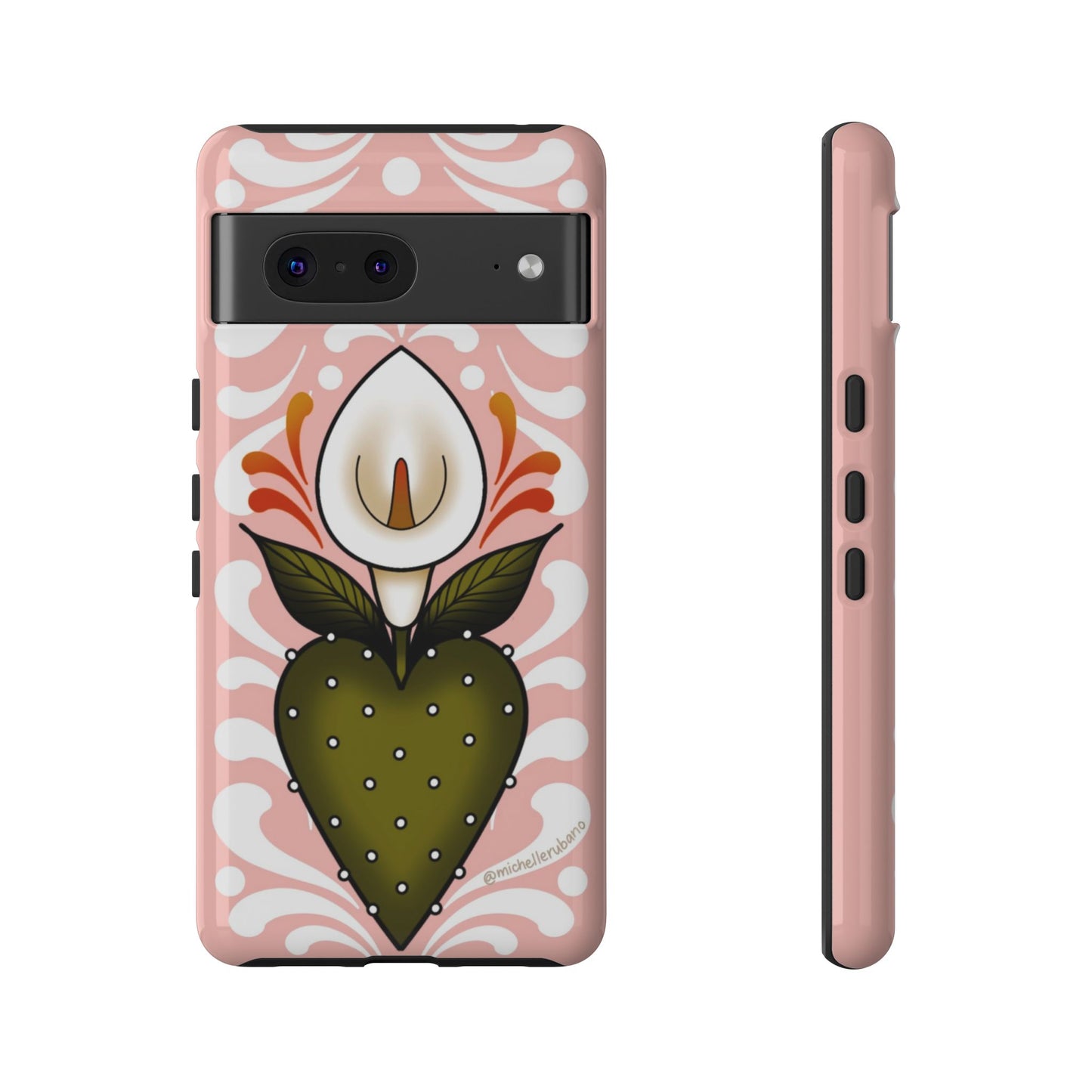 Pink Talavera Lily Sacred Heart Samsung / Google Tough Phone Cases