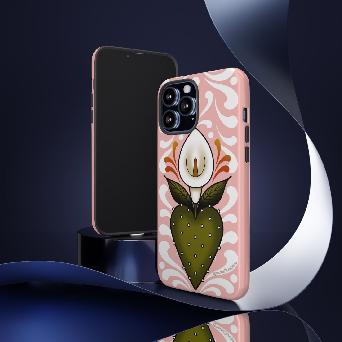 Pink Talavera Lily Flower Sacred Heart iPhone Tough case