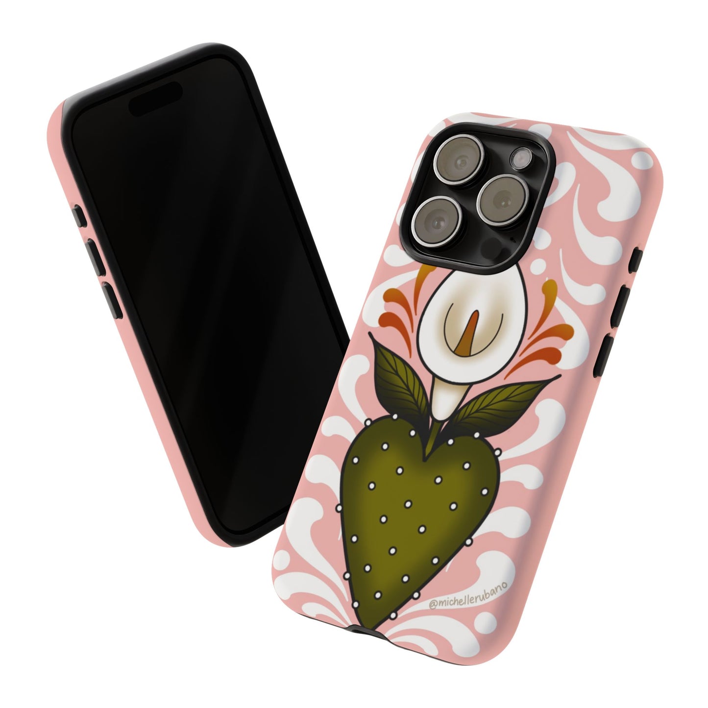 Pink Talavera Lily Flower Sacred Heart iPhone Tough case