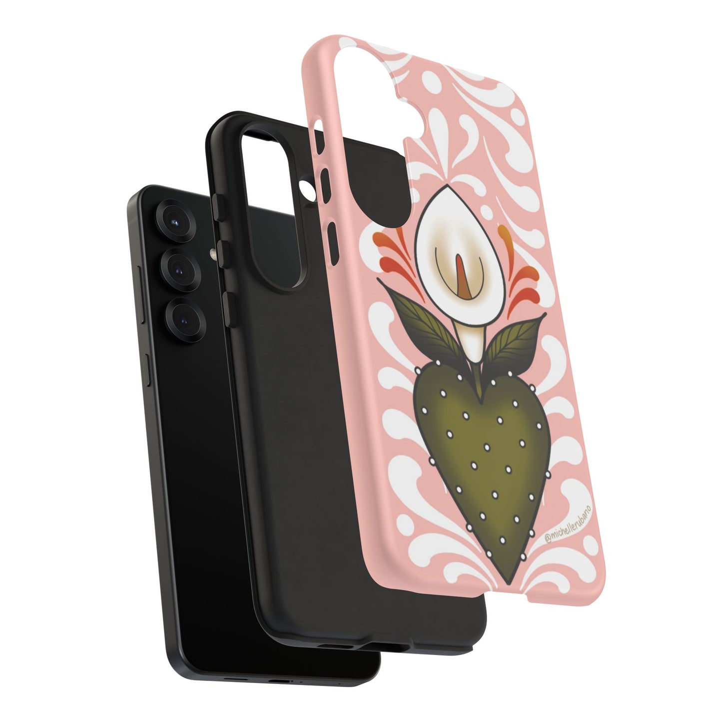 Pink Talavera Lily Sacred Heart Samsung / Google Tough Phone Cases