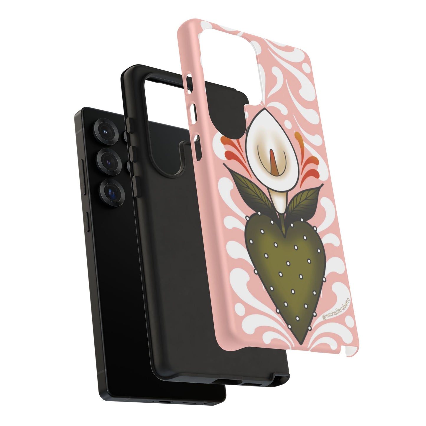 Pink Talavera Lily Sacred Heart Samsung / Google Tough Phone Cases