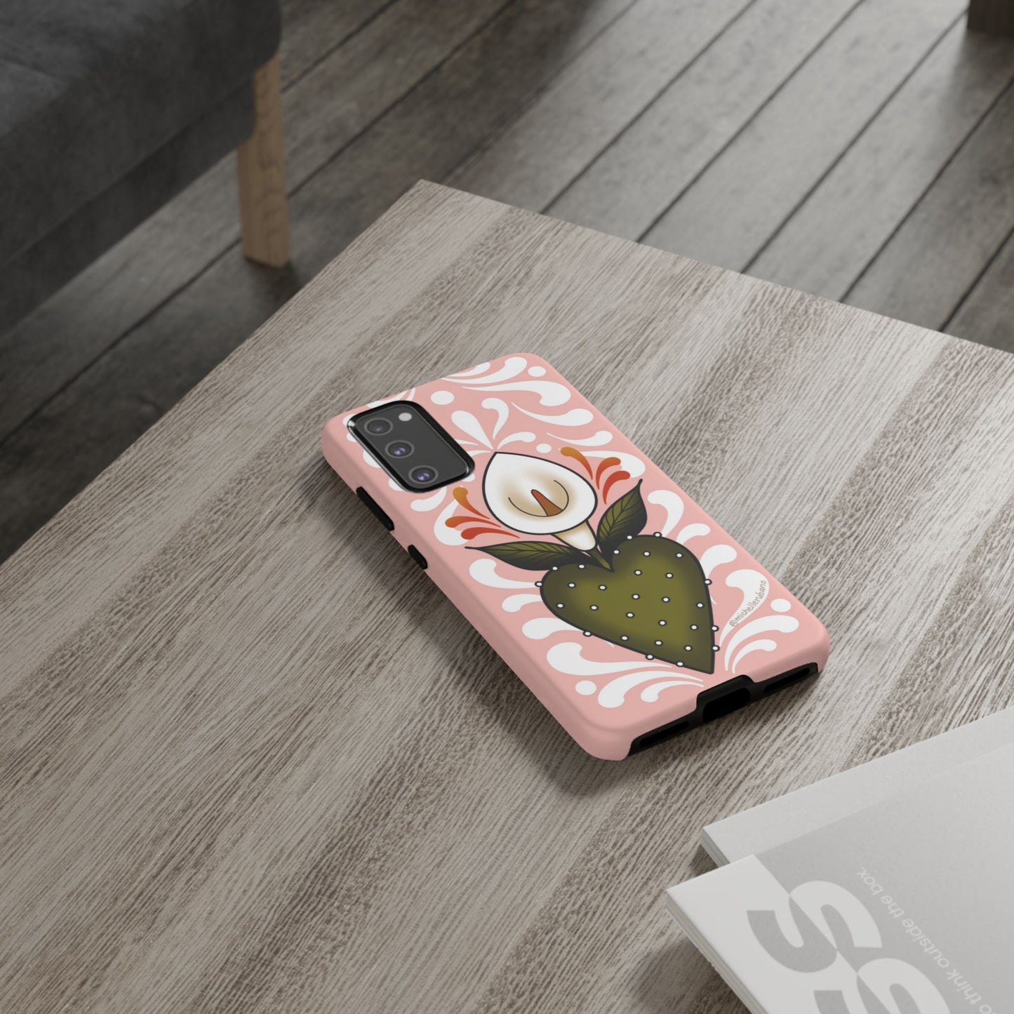 Pink Talavera Lily Sacred Heart Samsung / Google Tough Phone Cases
