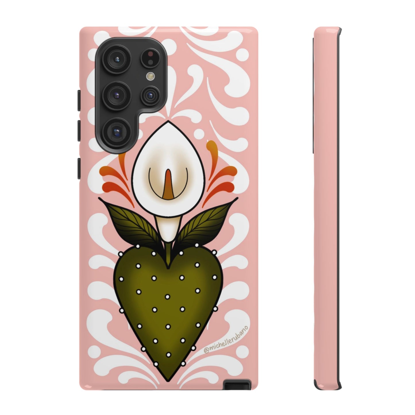 Pink Talavera Lily Sacred Heart Samsung / Google Tough Phone Cases