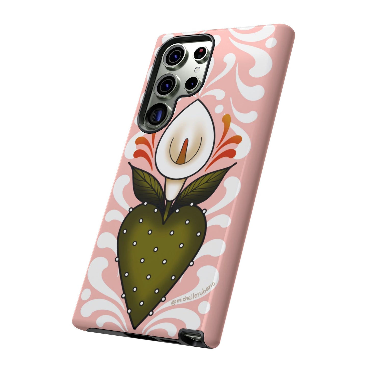 Pink Talavera Lily Sacred Heart Samsung / Google Tough Phone Cases