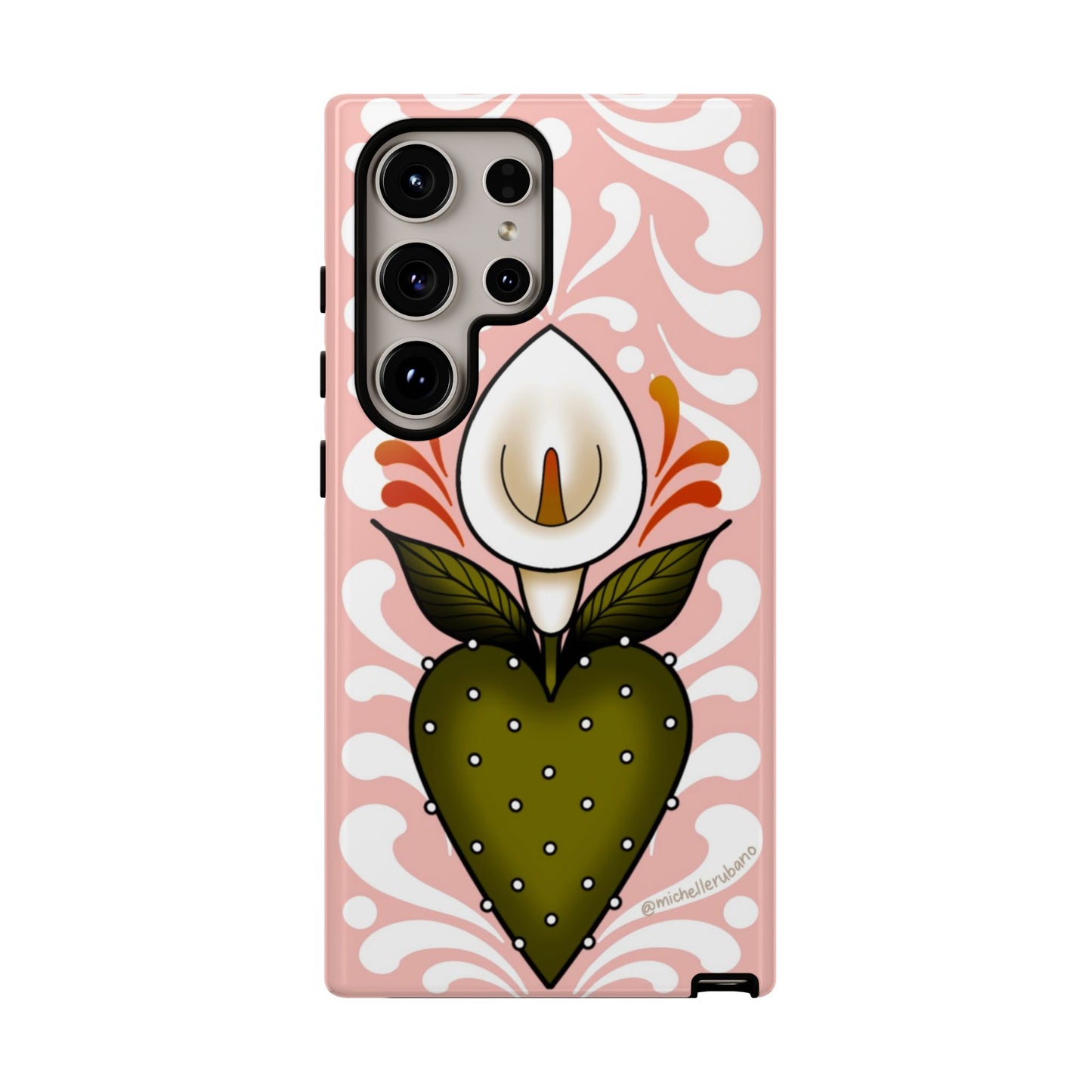 Pink Talavera Lily Sacred Heart Samsung / Google Tough Phone Cases