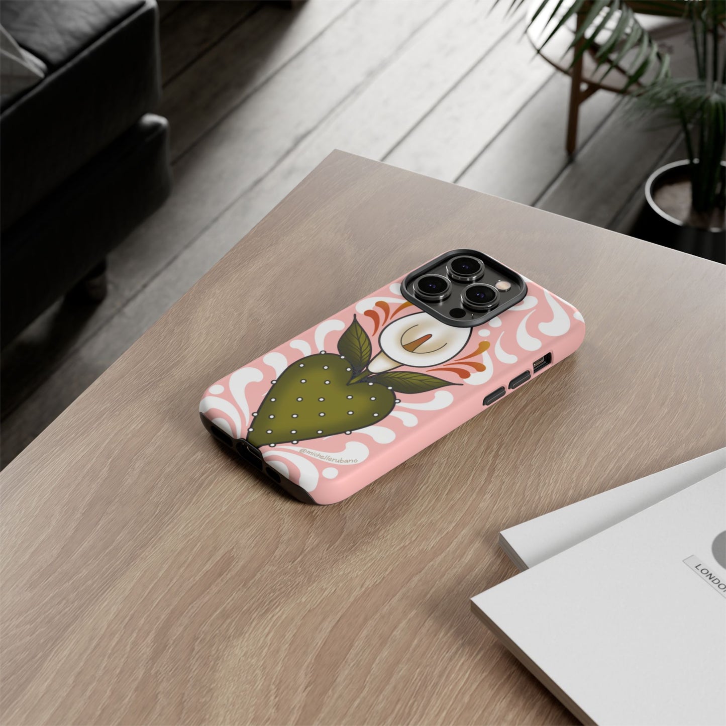 Pink Talavera Lily Flower Sacred Heart iPhone Tough case