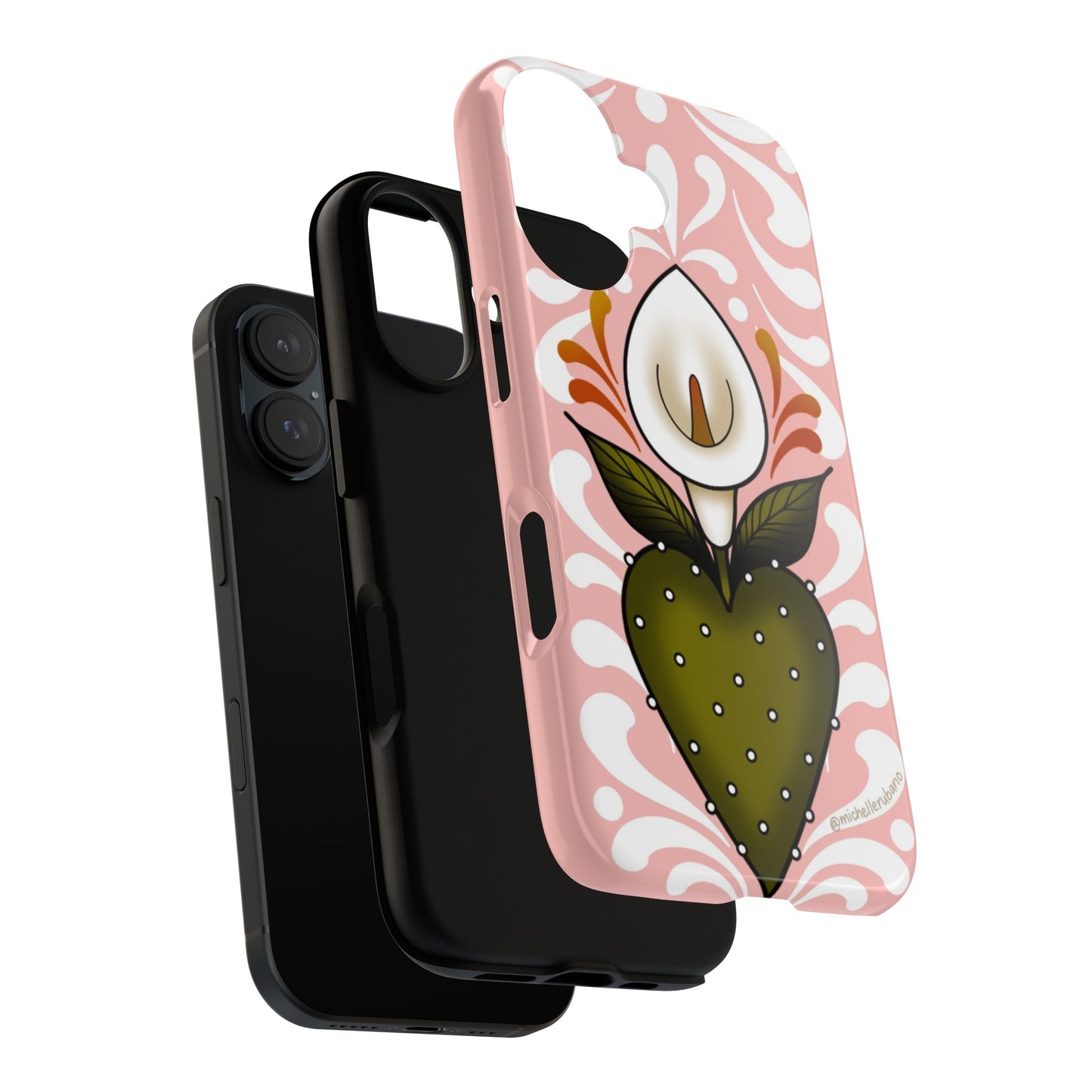 Pink Talavera Lily Flower Sacred Heart iPhone Tough case