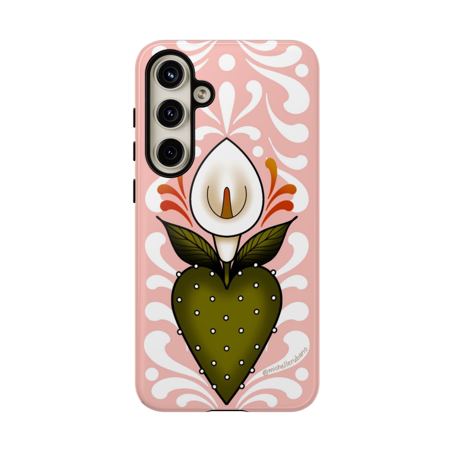 Pink Talavera Lily Sacred Heart Samsung / Google Tough Phone Cases
