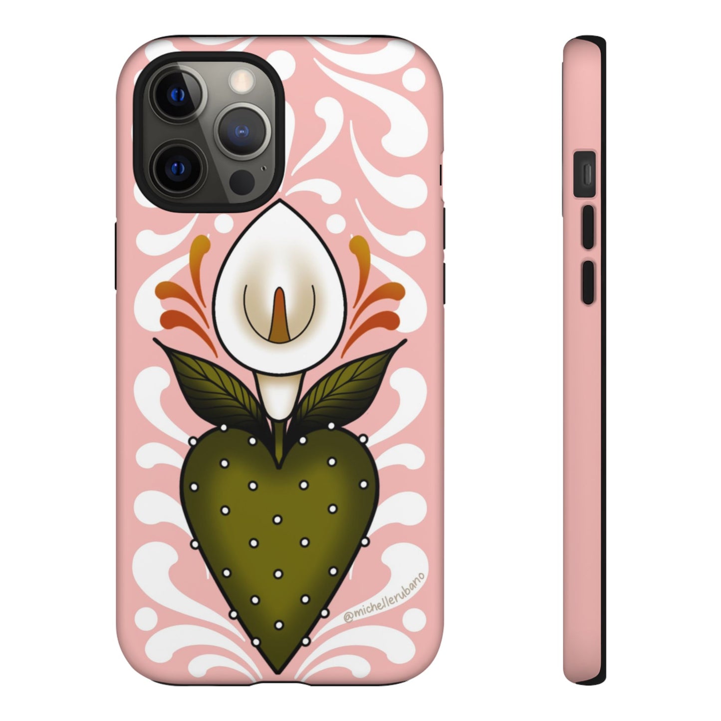Pink Talavera Lily Flower Sacred Heart iPhone Tough case