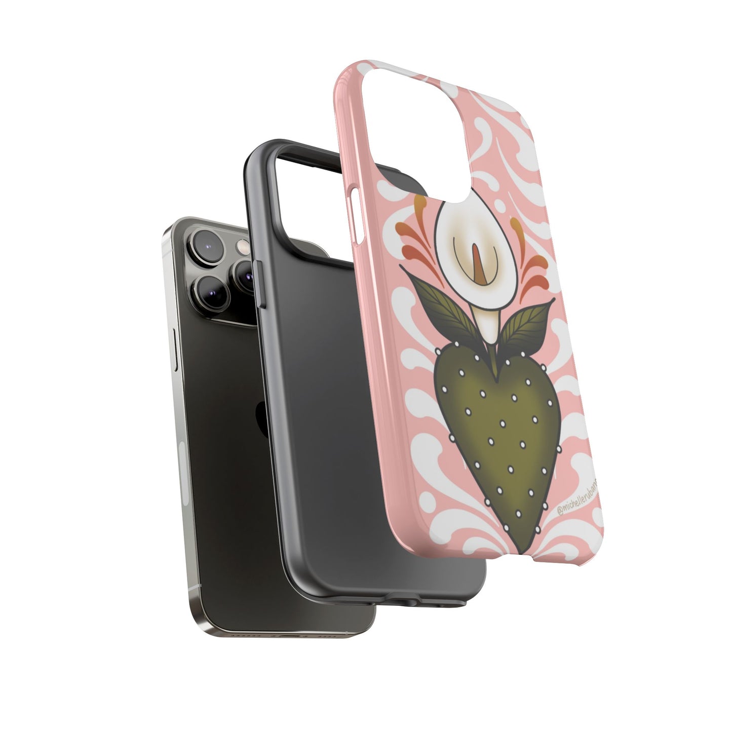 Pink Talavera Lily Flower Sacred Heart iPhone Tough case