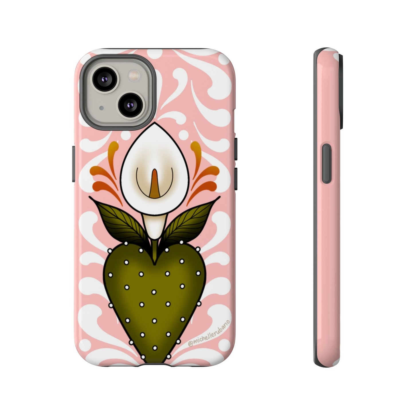 Pink Talavera Lily Flower Sacred Heart iPhone Tough case