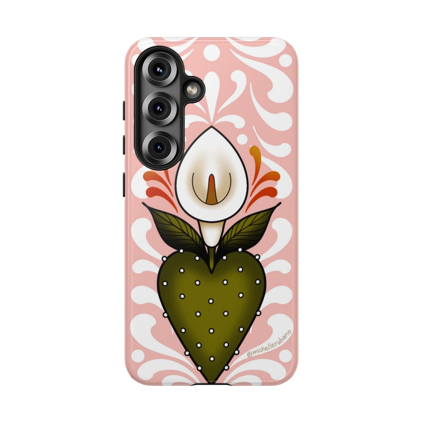 Pink Talavera Lily Sacred Heart Samsung / Google Tough Phone Cases