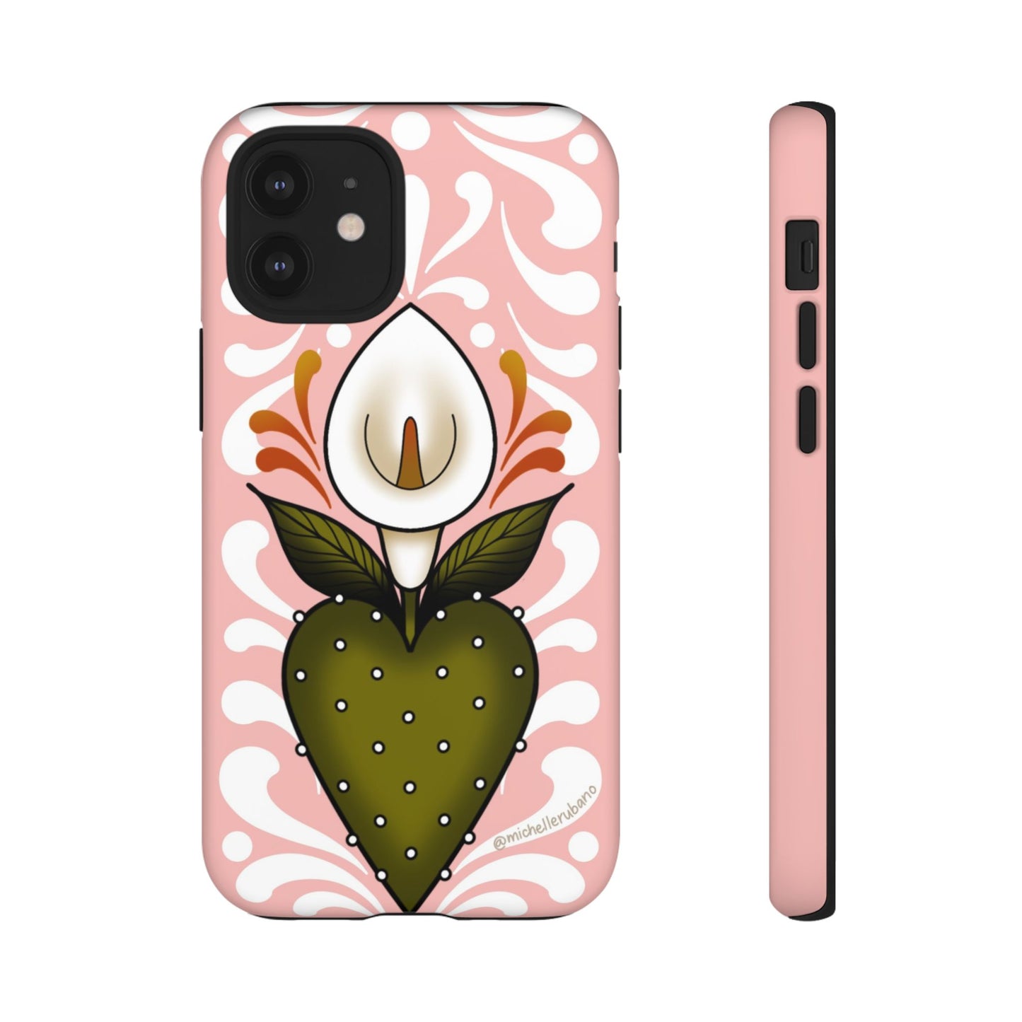 Pink Talavera Lily Flower Sacred Heart iPhone Tough case