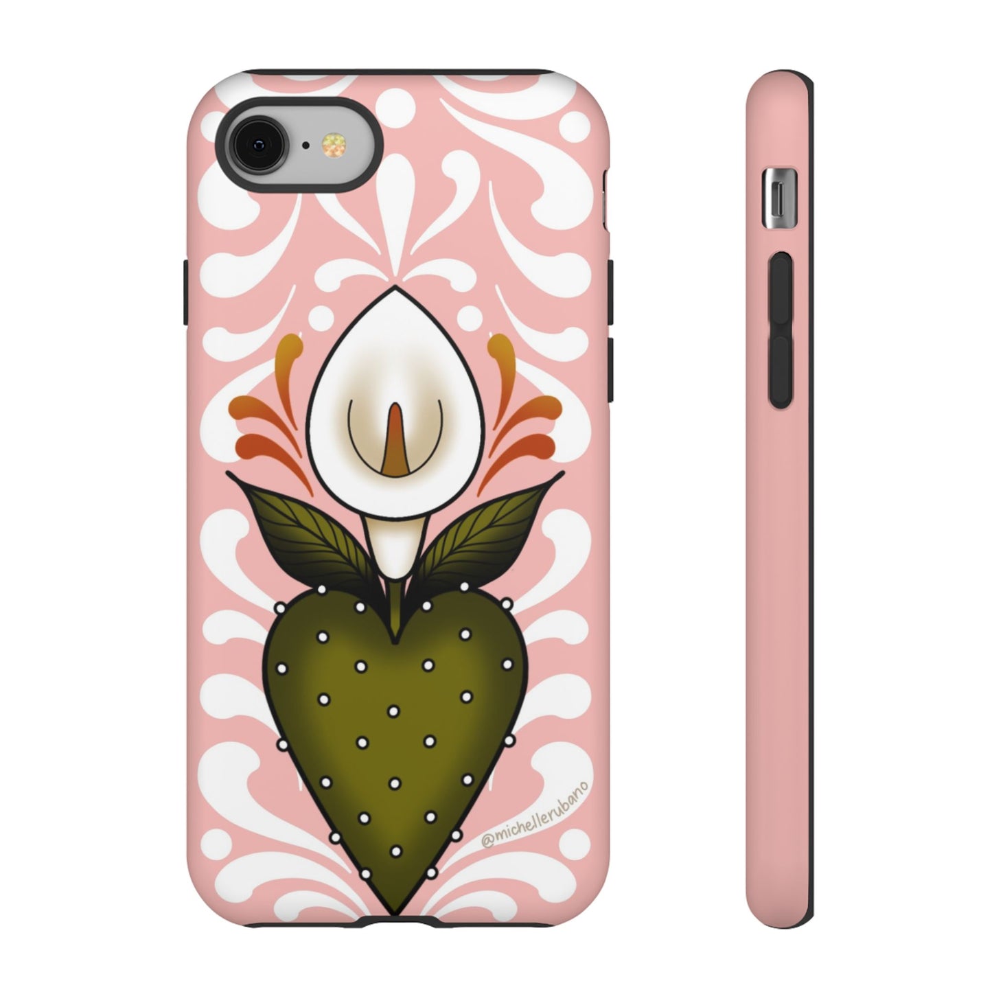 Pink Talavera Lily Flower Sacred Heart iPhone Tough case