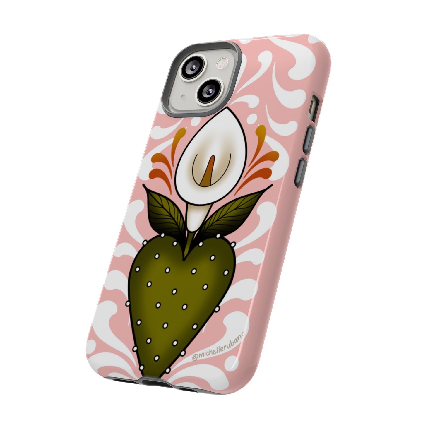 Pink Talavera Lily Flower Sacred Heart iPhone Tough case
