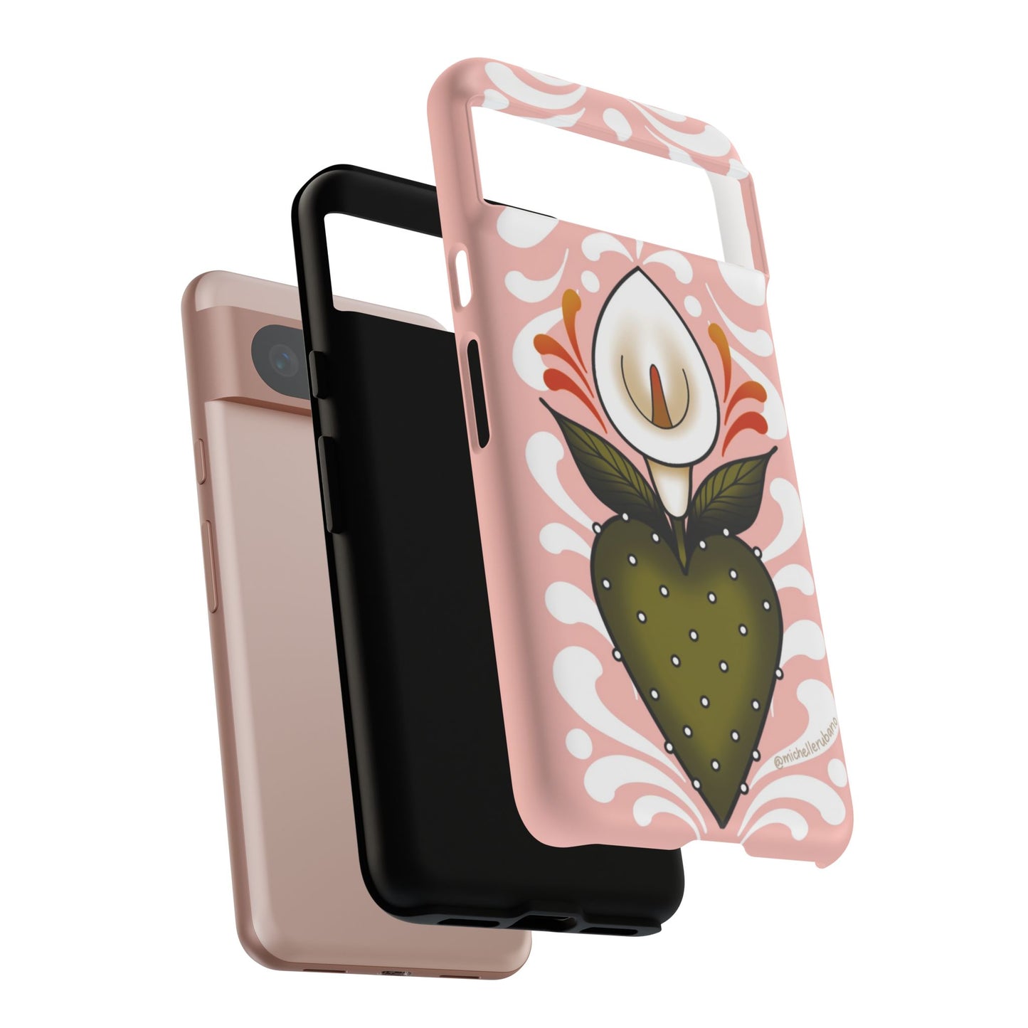 Pink Talavera Lily Sacred Heart Samsung / Google Tough Phone Cases