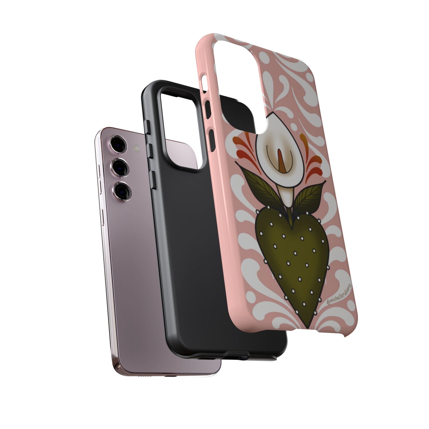 Pink Talavera Lily Sacred Heart Samsung / Google Tough Phone Cases