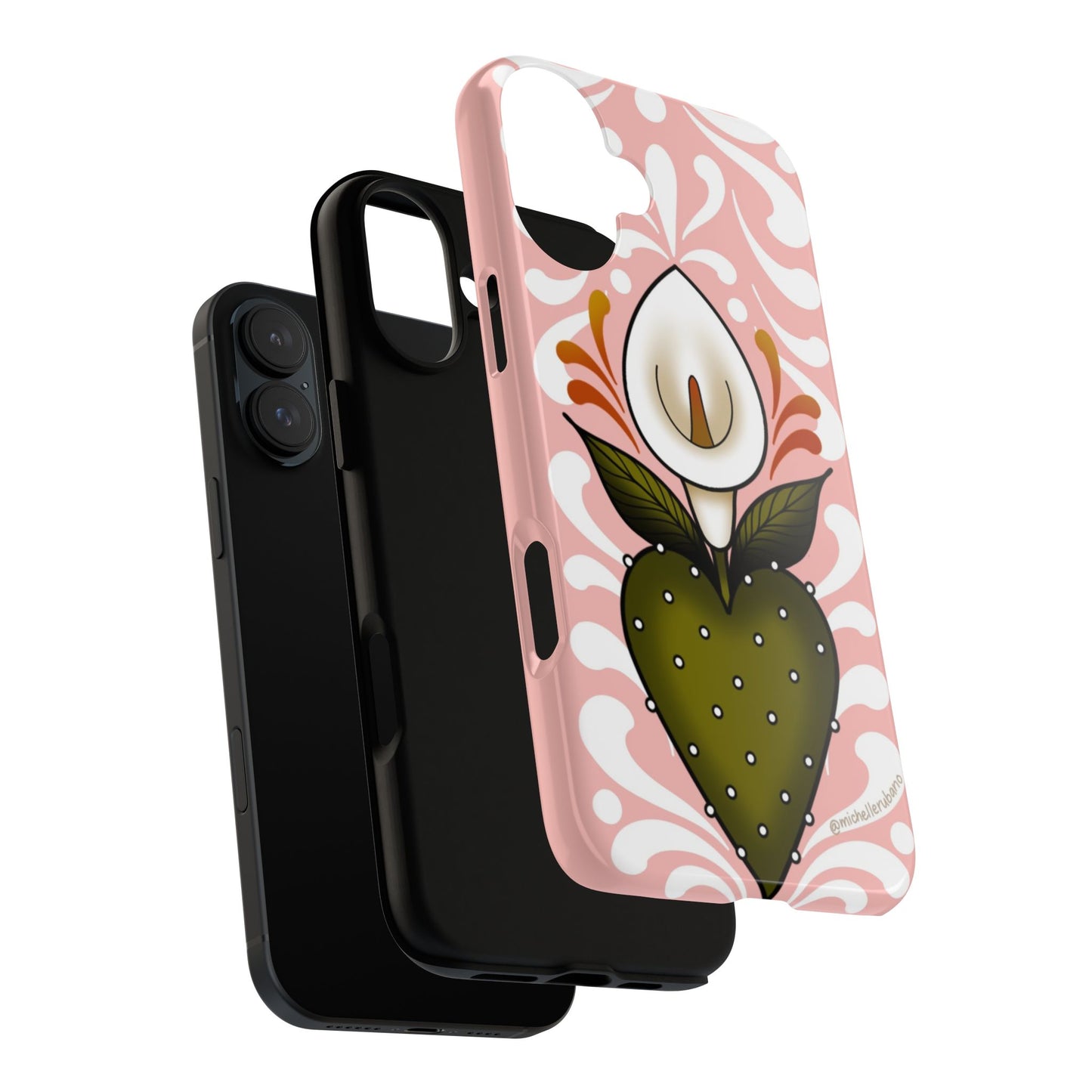 Pink Talavera Lily Flower Sacred Heart iPhone Tough case