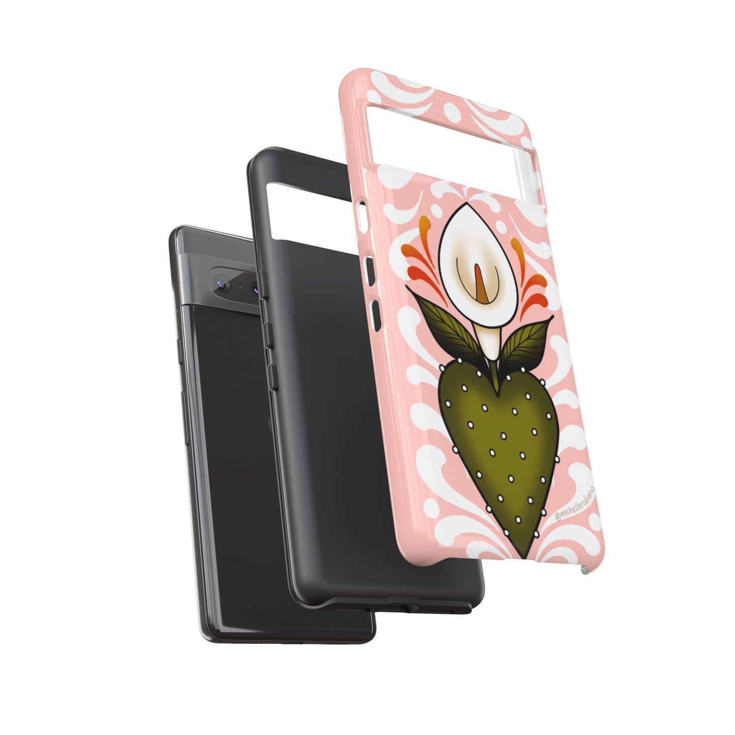 Pink Talavera Lily Sacred Heart Samsung / Google Tough Phone Cases