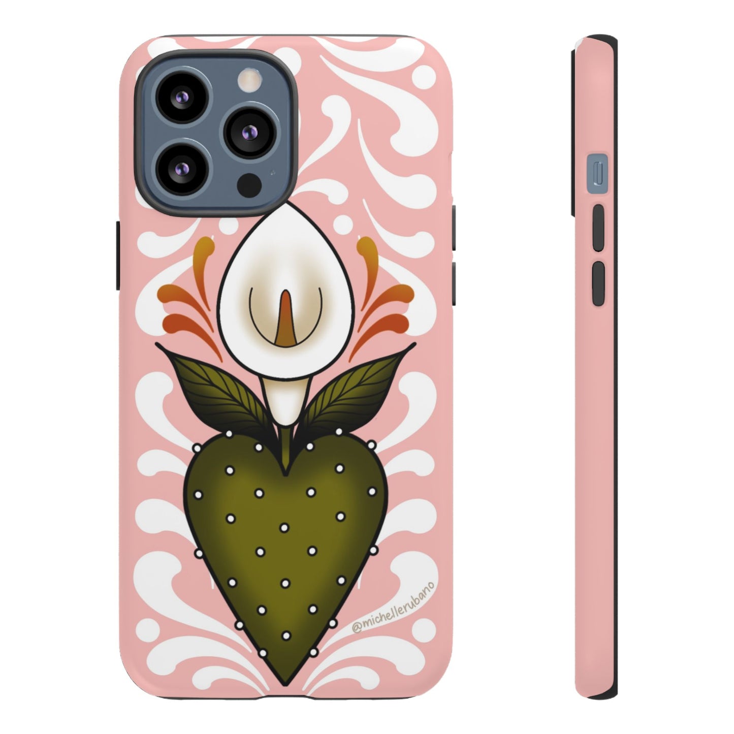 Pink Talavera Lily Flower Sacred Heart iPhone Tough case