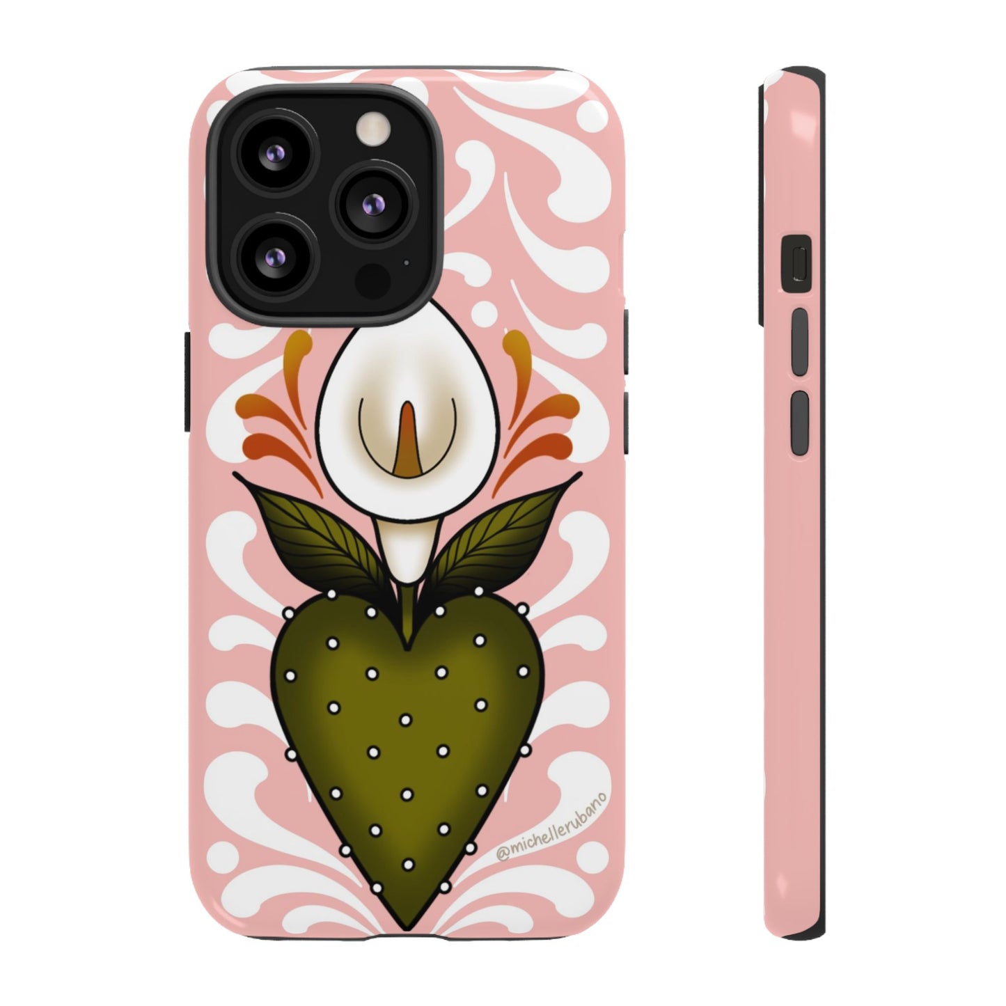 Pink Talavera Lily Flower Sacred Heart iPhone Tough case
