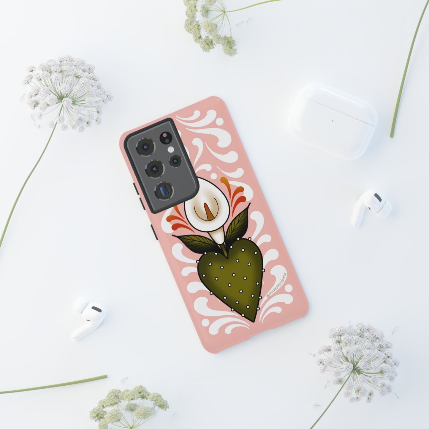 Pink Talavera Lily Sacred Heart Samsung / Google Tough Phone Cases