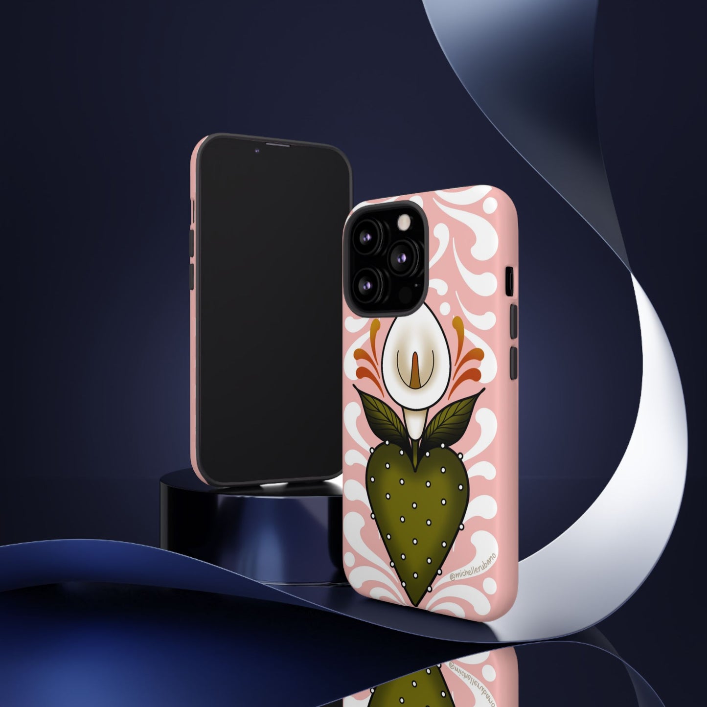 Pink Talavera Lily Flower Sacred Heart iPhone Tough case