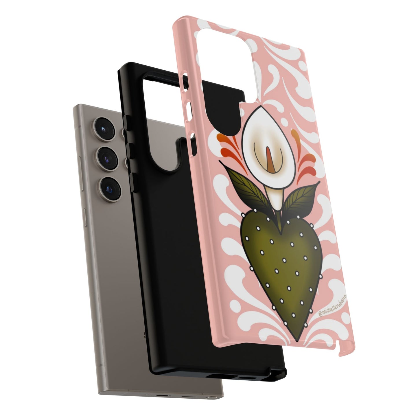 Pink Talavera Lily Sacred Heart Samsung / Google Tough Phone Cases