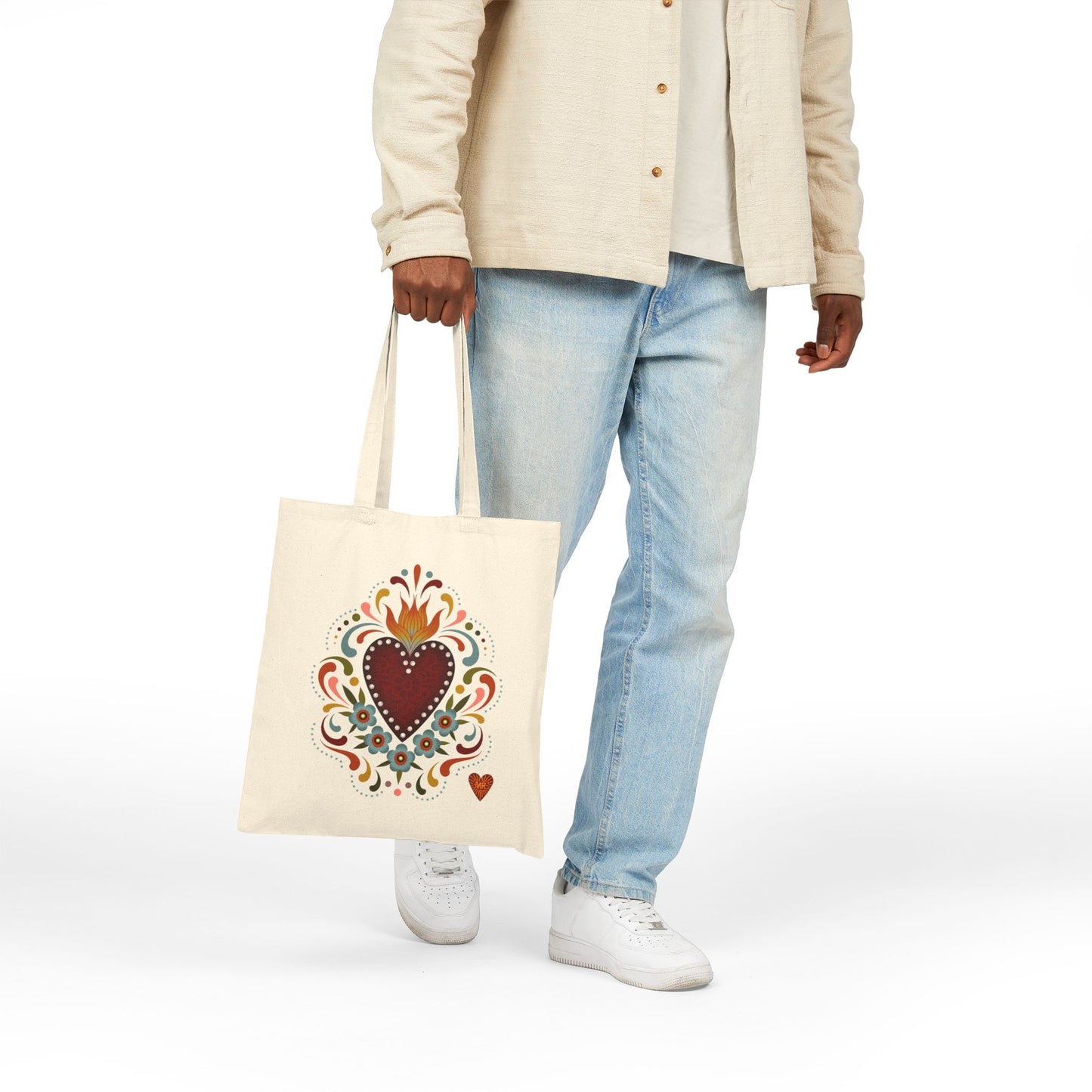 Sacred heart folk art Tote Bag