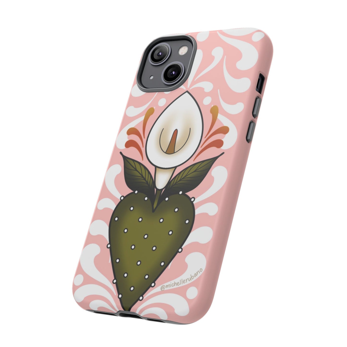 Pink Talavera Lily Flower Sacred Heart iPhone Tough case