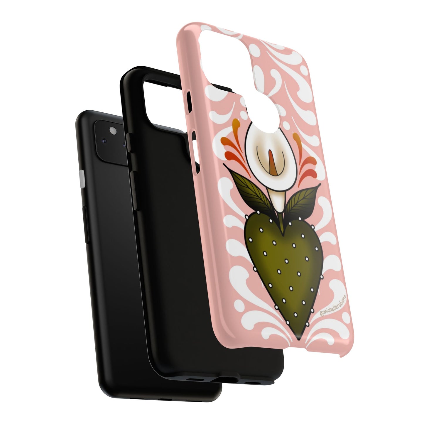 Pink Talavera Lily Sacred Heart Samsung / Google Tough Phone Cases