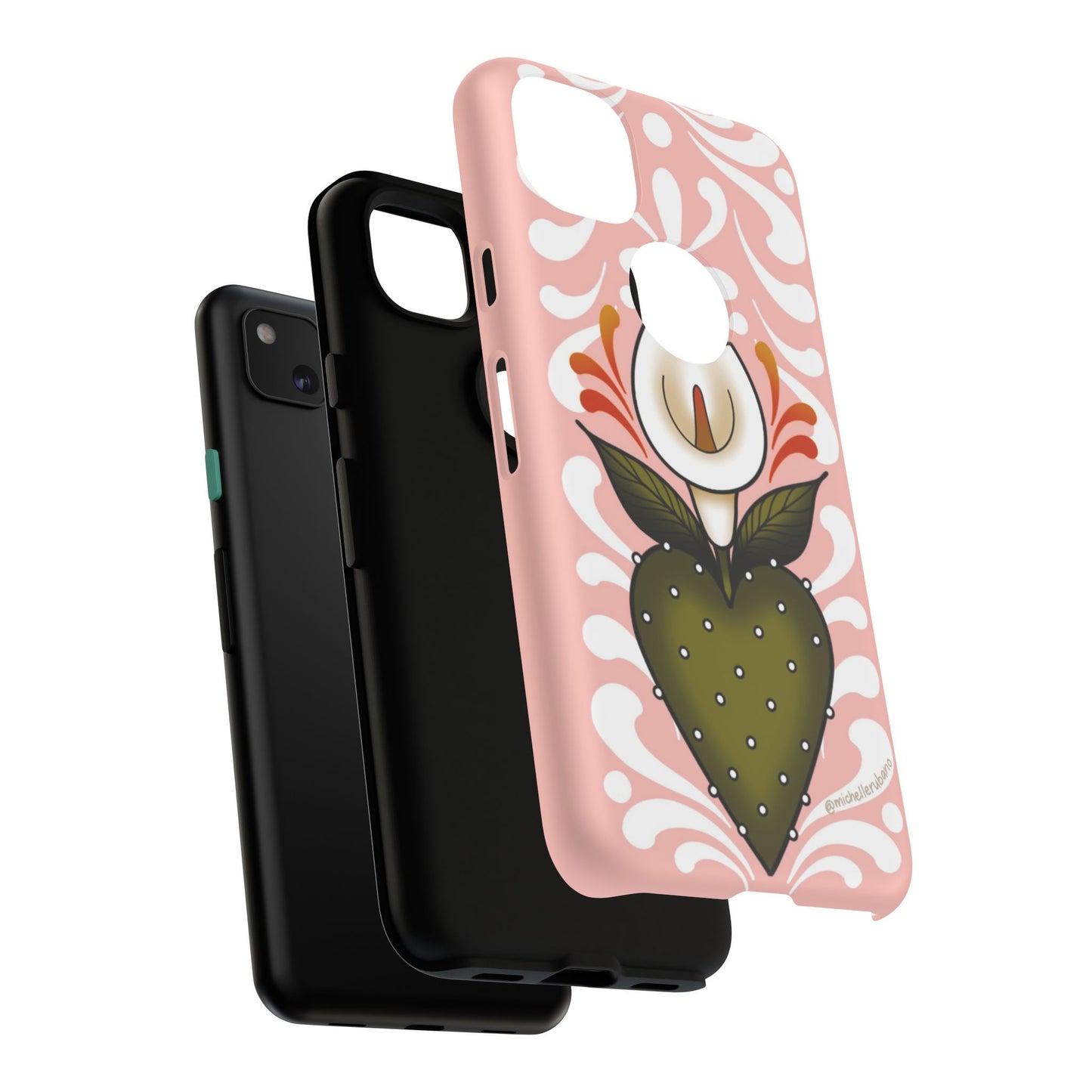 Pink Talavera Lily Sacred Heart Samsung / Google Tough Phone Cases