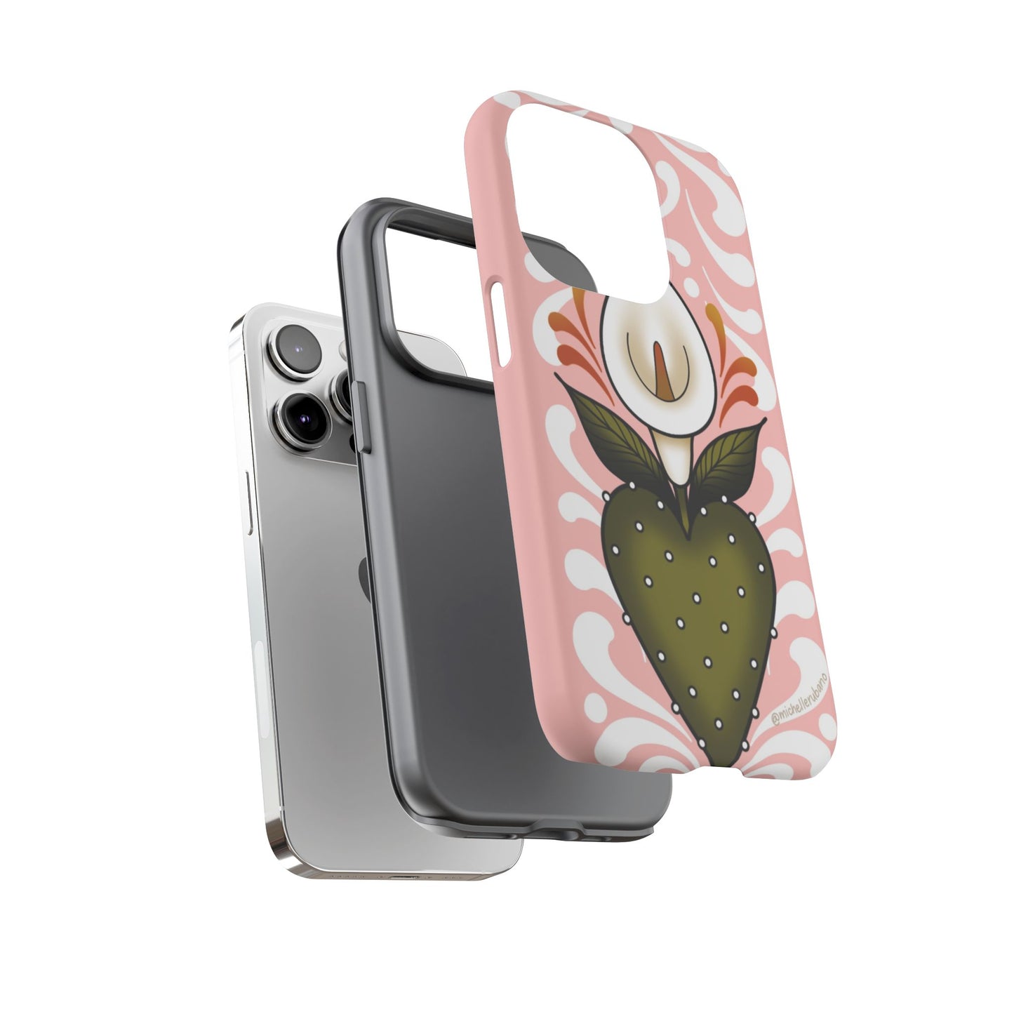 Pink Talavera Lily Flower Sacred Heart iPhone Tough case