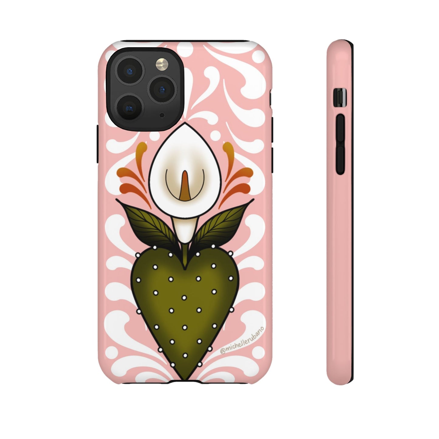 Pink Talavera Lily Flower Sacred Heart iPhone Tough case
