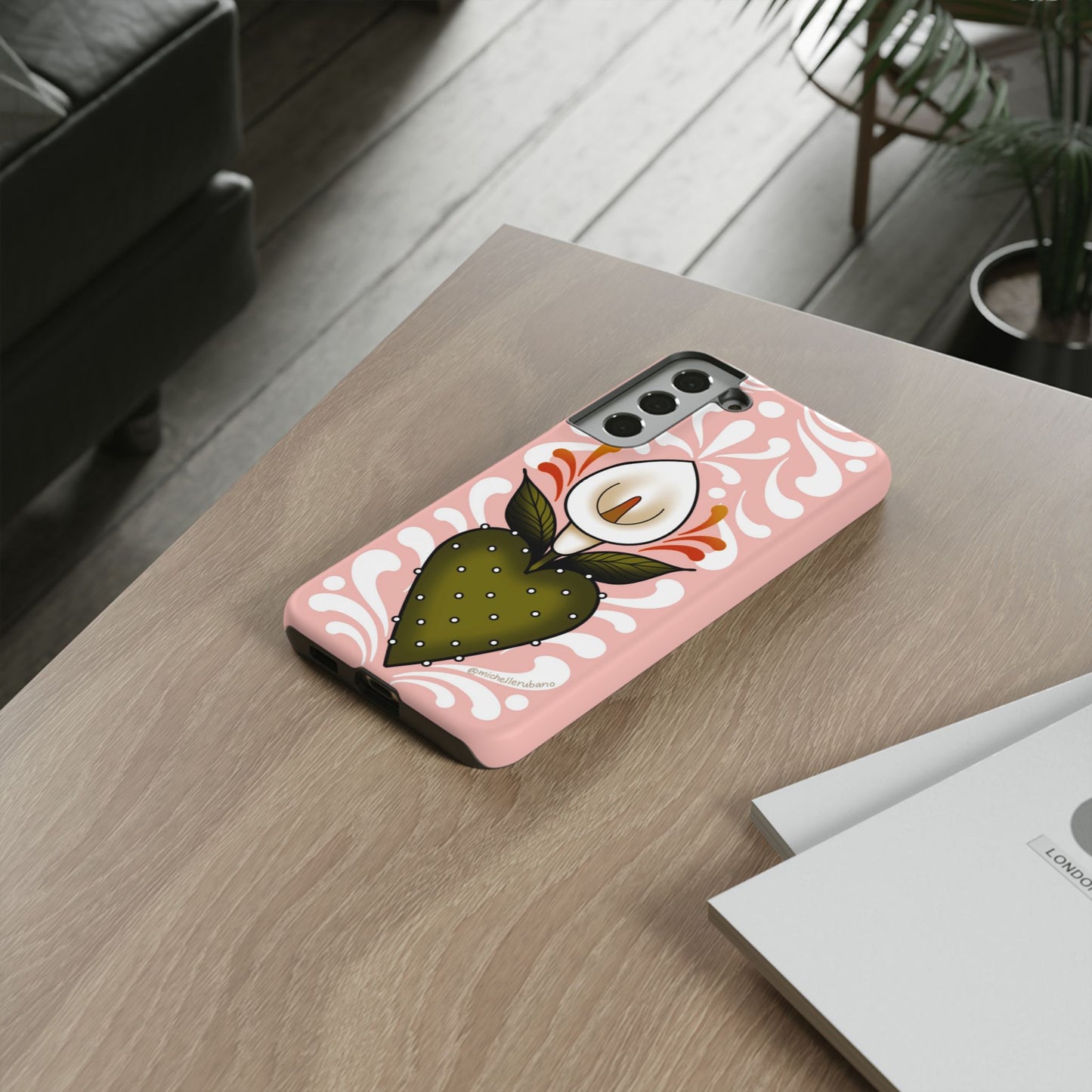 Pink Talavera Lily Sacred Heart Samsung / Google Tough Phone Cases