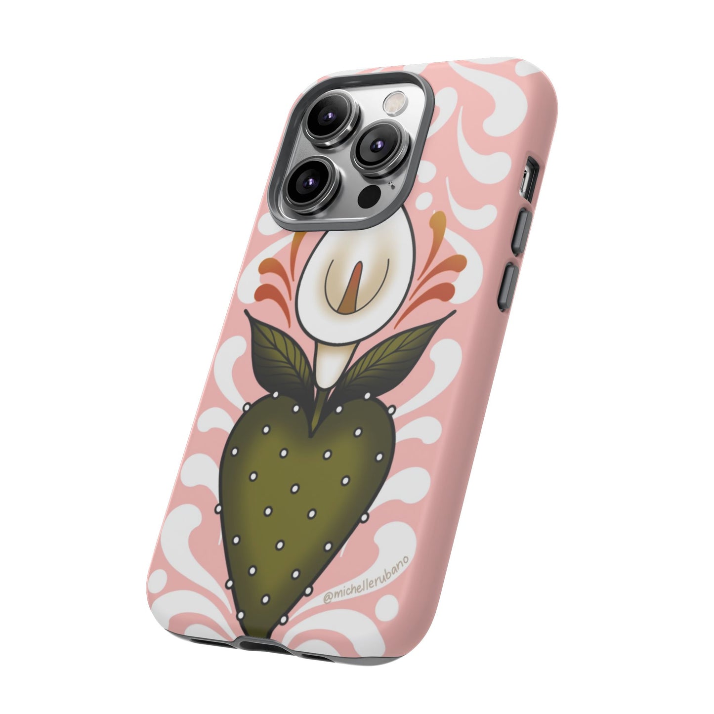 Pink Talavera Lily Flower Sacred Heart iPhone Tough case