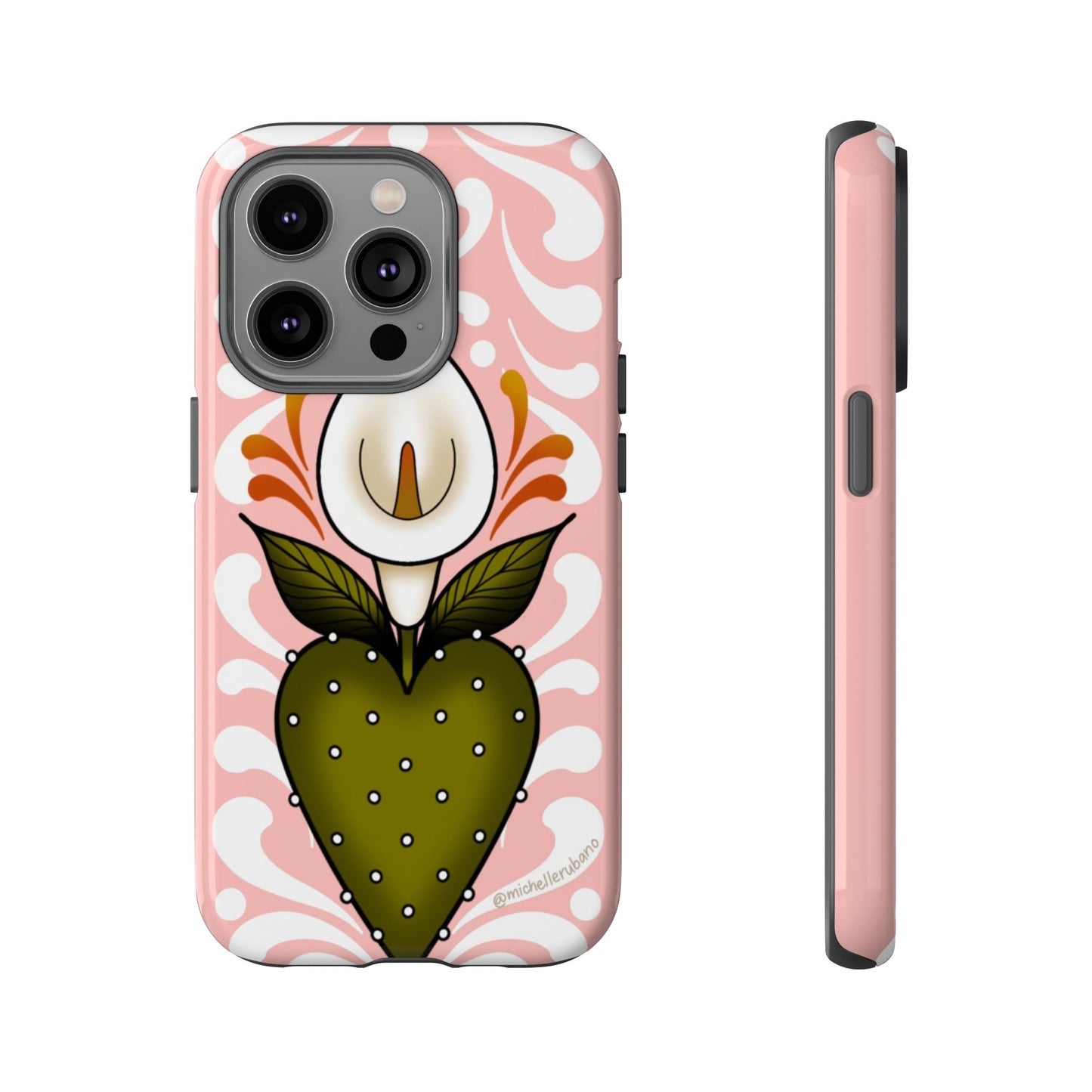Pink Talavera Lily Flower Sacred Heart iPhone Tough case