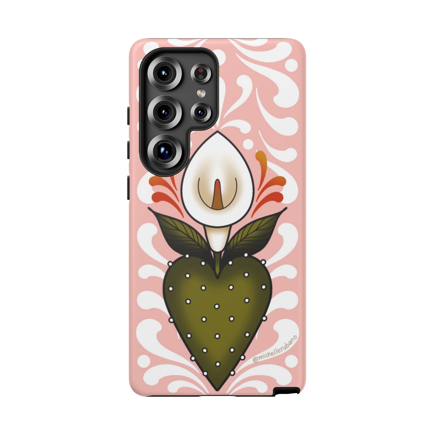 Pink Talavera Lily Sacred Heart Samsung / Google Tough Phone Cases