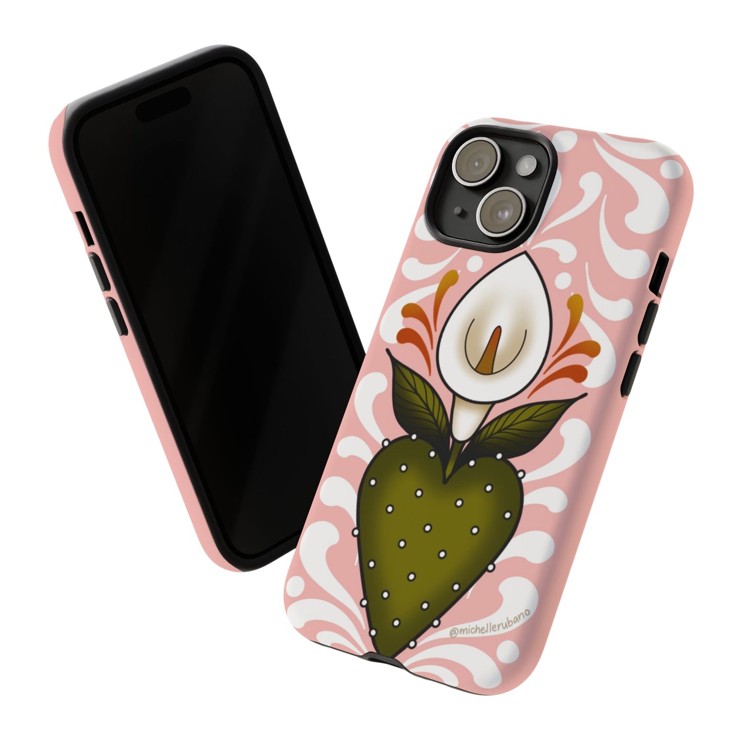 Pink Talavera Lily Flower Sacred Heart iPhone Tough case