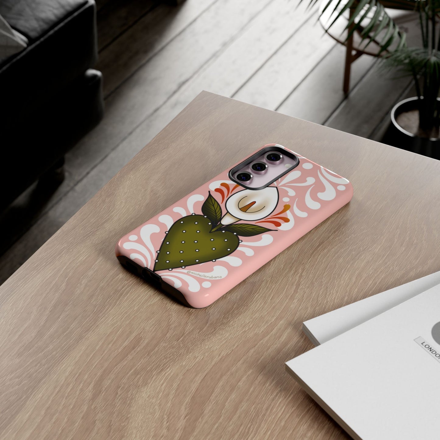 Pink Talavera Lily Sacred Heart Samsung / Google Tough Phone Cases
